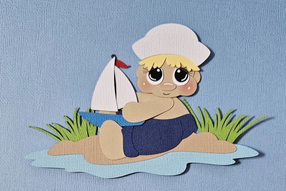 Cabello rubio Sailor Boy. Álbum de recortes, piezas de papel para hacer tarjetas Foto 1 de 1