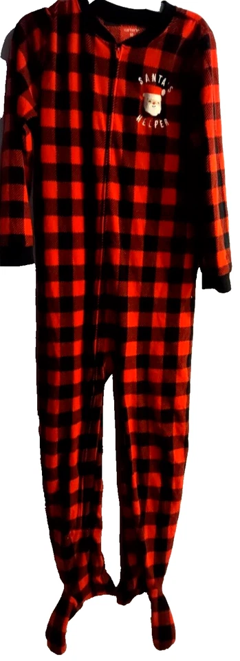 Carter's  ''Santa s Helper''   Red and Black Plaid One Piece Girls Size 10 - Image 1 of 1