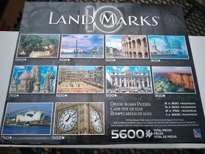 2009 Sure Lox LANDMARKS 10 Puzzle - New / Unopened 5600 Total Pieces  - Image 1 of 4