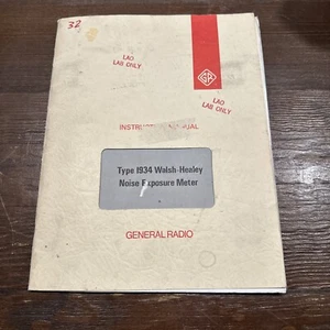 General Radio Type 1934 Walsh-Healey Noise Exposure Meter Instruction Manual - Picture 1 of 3