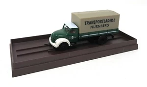 Cargador de transporte de camiones Brekina Magirus Merkur Nuremberg AG verde blanco 1:87 H0 - Imagen 1 de 2