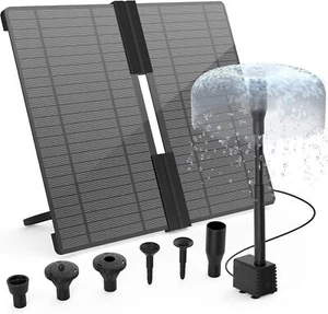 20W Solar Powered Water Fountain Pump with 6 Nozzle,for Ponds,Pool and Fish Tank - Picture 1 of 9