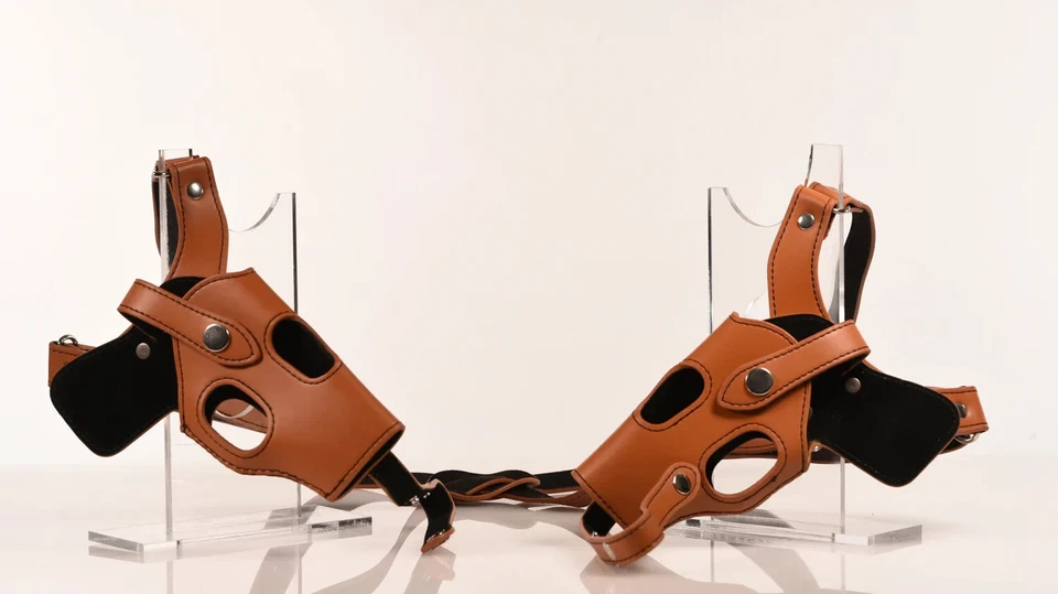 Fundas de hombro dobles para disfraz - cuero marrón Foto 1 de 2