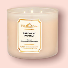 Bath & Body Works MAHOGANY COCONUT Large Scented 3 Wick Candles 14.5 oz