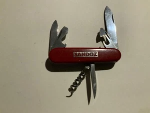 Vintage 1985 Victorinox 84mm Traveler Swiss Army knife *SANDOZ* #3972 - Picture 1 of 3