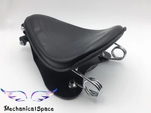 Soporte base de resortes de asiento de cuero Solo Flame de 2" para Harley Sportster Dyna personalizado - Imagen 1 de 11
