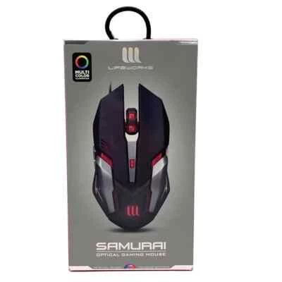 Lifeworks Samurai Optical Gaming Mouse with RGB  Illuminator LED - New Sealed - Image 1 of 2