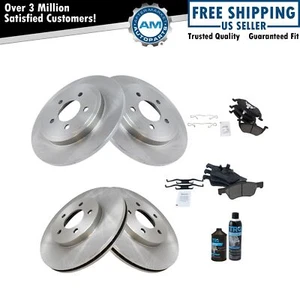 Brake Rotor & Ceramic Pad Front & Rear Kit w/Fluids for Mazda Ford Mercury - Picture 1 of 7