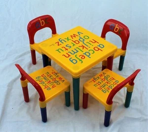 ABC TABLE AND CHAIR SET Alphabet Childrens Plastic - Kids Toddlers Childs - Gift - Picture 1 of 13