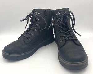 Boys' Finch Boots - Cat & Jack™ Black 4 Side zipper closure Lace-up front - Afbeelding 1 van 9