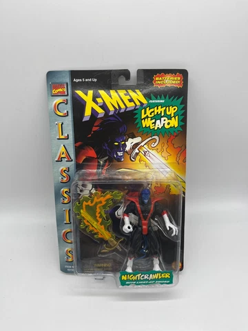 X-Men Classics ToyBiz NIGHTCRAWLER Light-Up Weapon On Card Action Figure Cover