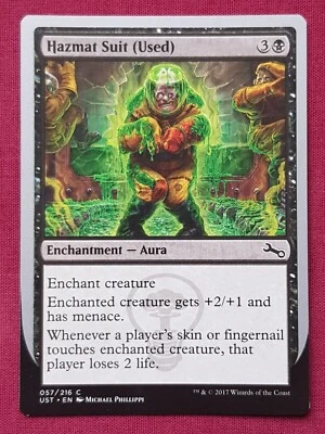 Magic The Gathering UNSTABLE HAZMAT SUIT (USED) black card MTG - Image 1 of 2