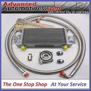 SUBARU IMPREZA TURBO MOCAL OIL COOLER KIT - STAINLESS BRAIDED HOSE & 80 DEG STAT - Picture 1 of 6