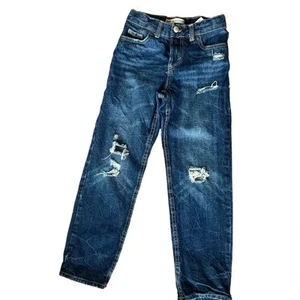 Levi’s 502 tapered distressed jeans youth 7X adjustable waistband blue denim - Picture 1 of 10