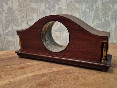 Antique Clock Case Solid Wood Inlaid Strung 30x15x8cm  Apperture 90mm T20 - Image 1 of 4