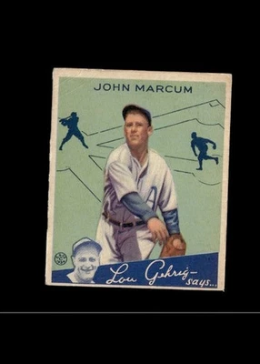 1934 Goudey John Marcum A's #69 R320 VG - Image 1 of 2