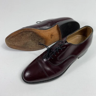 Johnston & Murphy Limited Shoes Mens Size 8 Burgundy Leather Cap Toe Oxford USA - Image 1 of 4