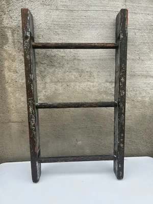 Vintage Wooden 3 Rung Ladder Quilts Blankets - Image 1 of 4