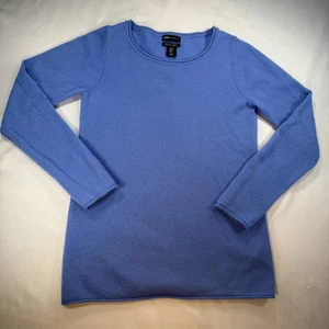 Jones New York 100% Kaschmir Pullover Damen klein blau 2-fädig Rundhals weich - Bild 1 von 9