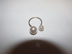 Asos Perlenring Damen größenverstellbar Modeschmuck weiß Einheitsgröße - Bild 1 von 7