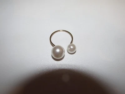 Asos Perlenring Damen größenverstellbar Modeschmuck weiß Einheitsgröße - Bild 1 von 4