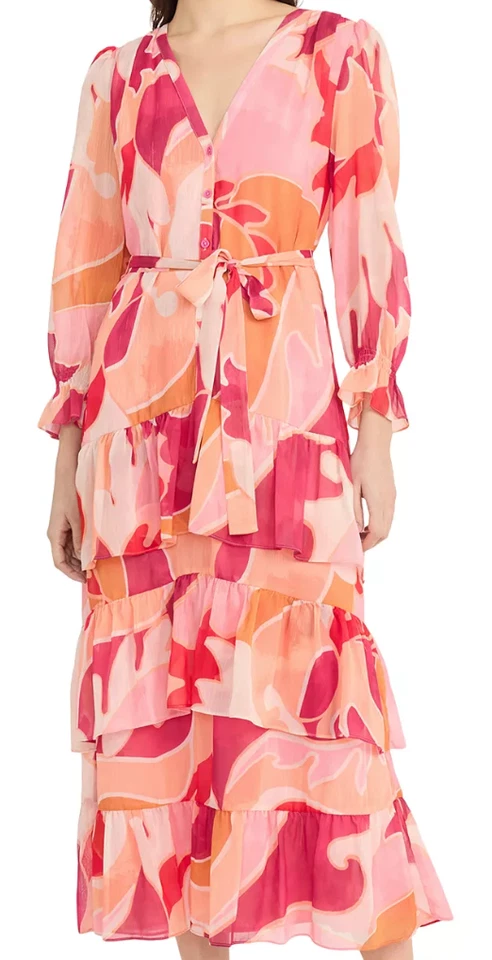 Vestido camisero para mujer Donna Morgan estampado floral con cinturón en capas talla 16 Foto 1 de 4