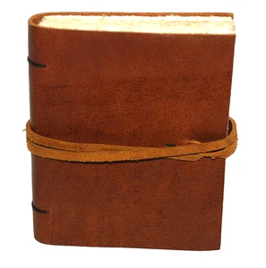 Leder Wickelriemen Krawatte Journal Reisender Kunst Skizzenbuch Tagebuch dunkelbraun 5 x 4 - Bild 1 von 16