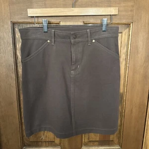 Minifalda Sahalie para mujer talla 8 marrón bolsillos con cremallera otoño elástica - Imagen 1 de 5