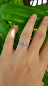 0.85ct Salt & Pepper Fancy Gray Natural Diamond Solitaire 18K White Gold Ring - Picture 1 of 4