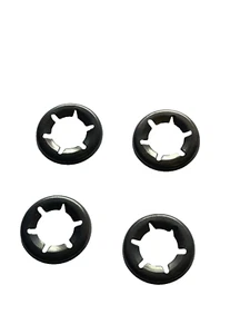 MAC ALLISTER MOWER WHEEL RETAINING PUSH ON WASHERS 2 PAIRS 8mm AXLE FAST POST - Picture 1 of 3