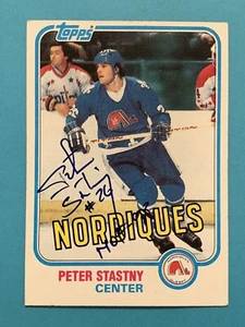 PETER STASTNY (HOF) Signed ROOKIE 1981-82 Topps #39 NORDIQUES RC Autograph Auto - Picture 1 of 2