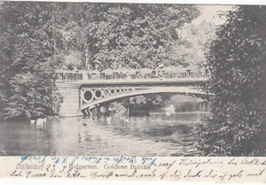 Postcard North Rhine-Westphalia Düsseldorf Hofgarten Golden Bridge - Picture 1 of 2