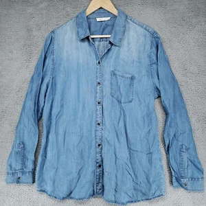 Beach Lunch Lounge Damen L Blau Medium Wash Denim Langarm Button Down - Bild 1 von 14