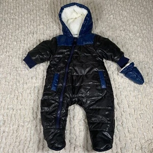BAUSCHANZUG 3 MONATE FLEECE GEFÜTTERT KAPUZE EINTEILER SCHWARZ HANDSCHUH NEU URBAN REPUBLIC - Bild 1 von 10