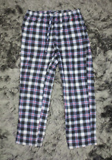 Nautica Mens Flannel Pajama Pants Size Medium Black Red Plaid Logo Sleepwear PJs