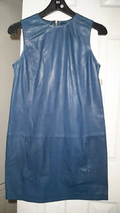 $900 Vince Lambskin lightweight Leather Dress Blue 2 6 8 Absolutely GORGEOUS!! - Picture 1 of 7