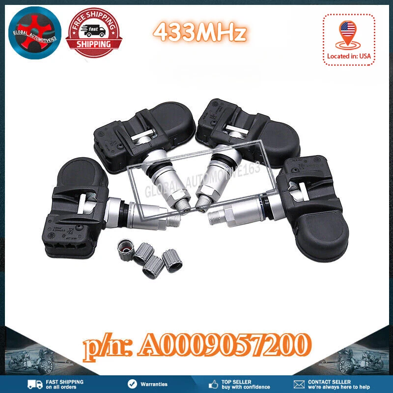 TPMS para Mercedes-Benz C350 2008-2014 SENSOR DE PRESIÓN DE NEUMÁTICOS A0009057200 Juego de 4 Foto 1 de 4