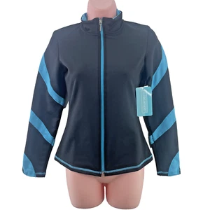 Chloe Noel Spiral Figure Skating Jacket, Size CXL/AXS, Black/Turquoise J36 - Picture 1 of 16
