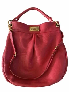 Marc by Marc Jacobs Classic Q Hillier Leather Hobo Bag Wild Raspberry Red - Picture 1 of 9