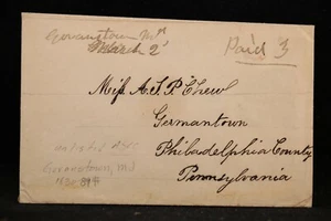 Maryland: Govanstown 1850s Stampless cover, Ms and Paid 3, Dpo Baltimore Co - Picture 1 of 2