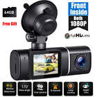 Toguard 1080P Dual Lens Dash Cam Front Cabin Car Dash Camera Night Vision 64Gb