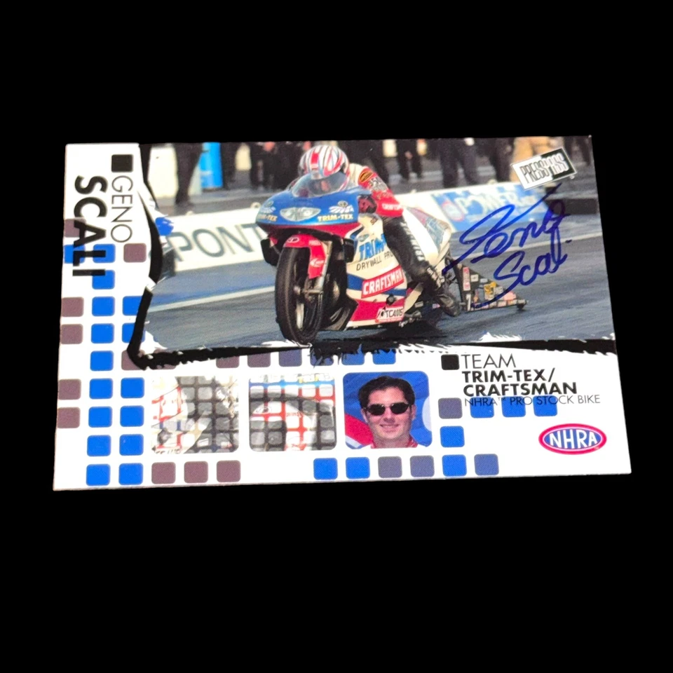 Geno Scali 2005 PRESS PASS RACING #47 autographed NHRA PRO STOCK BIKE card V2 - Image 1 of 1