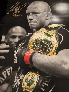 Georges St Pierre Signed 16X20 Photo UFC CHAMP with RUSH inscription - Picture 1 of 1
