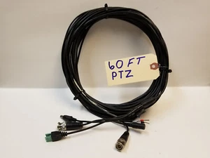 60 FOOT CCTV INSTALLER HD-SDI RG59U RS485 POWER PTZ DATA SIAMESE PRO CABLE - Picture 1 of 2