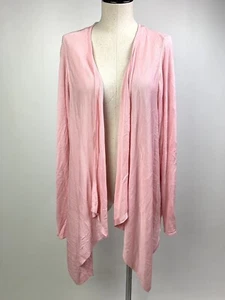 Torrid Waterfall Open Front Cardigan Pink Sweater Size 2 Crochet Lace Back - Picture 1 of 6