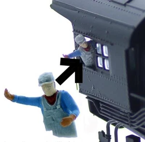 HO Scale Railroad Train Engineer Figure leaning out Engine Window unpainted - Picture 1 of 1
