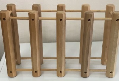 4 Bottle Teak Wine/Bottle Rack- Sturdy - Quality Built. Weighs 4.1 lbs. - Image 1 of 4
