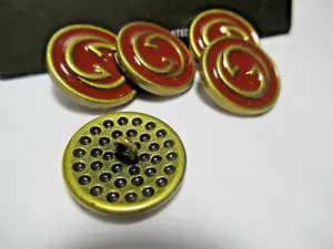 Gucci 3 metal enamel buttons MEDIUM RED, G 22 mm BUTTON THIS IS FOR 3 - Picture 1 of 4