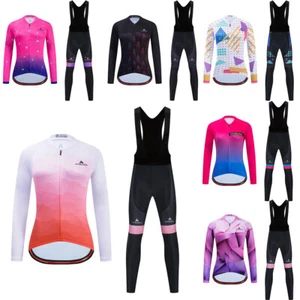 Miloto Women's Cycling Clothing Summer Long Sleeve Cycling Top Bib Tights Set - Picture 1 of 20