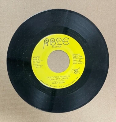 GLEN EDDY ABLE RECORDS CERTIFIED PREMIUM QUALITY LOVER 45 STEREO MONO 105 - Image 1 of 2